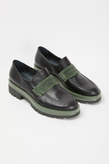 Mocassino Nero+oil Verde Donna - 3