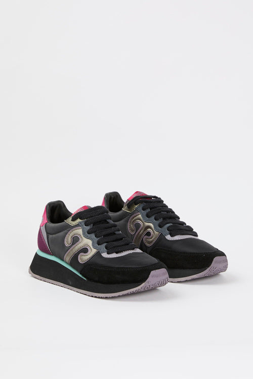 Sneaker Nero-viola Donna - 2