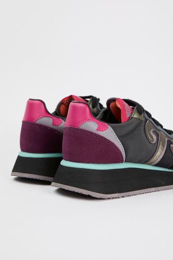 Sneaker Nero-viola Donna - 5