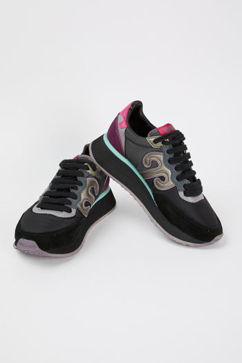 Sneaker Nero-viola Donna - 7