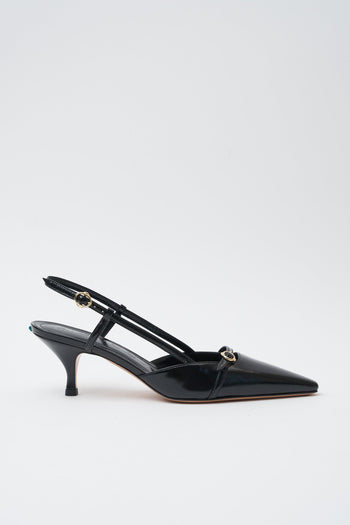 Slingback Glossy Nero Donna - 2