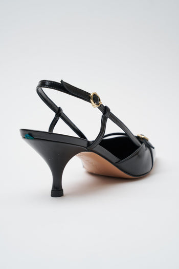 Slingback Glossy Nero Donna - 5