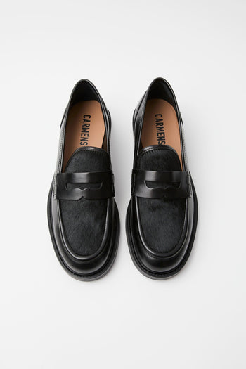 Mocassino Nero/pony Donna - 3