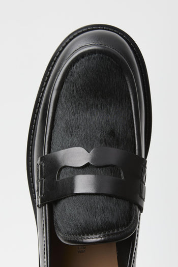 Mocassino Nero/pony Donna - 7