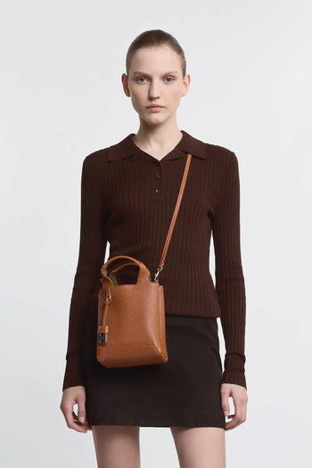 Borsa Cuoio Scuro Donna - 7