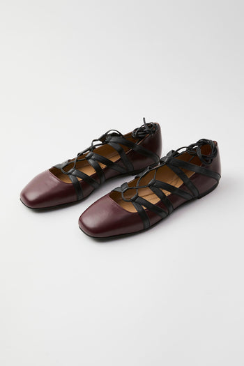 Ballerina Bordeaux/nero Donna - 2