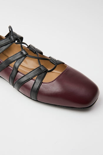 Ballerina Bordeaux/nero Donna - 4