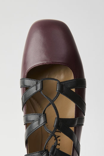 Ballerina Bordeaux/nero Donna - 7