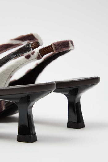 Slingback Marrone/testa Di Moro Donna - 5