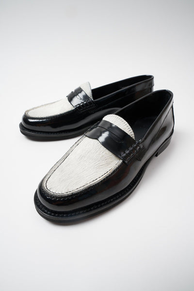 Mocassino Nero+bianco Donna