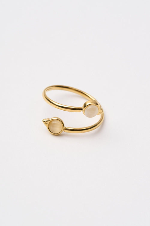 Anelli Oro Spirale Beige Goccia Donna