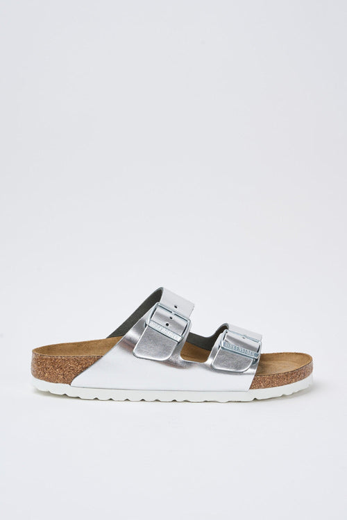 Ciabatta Metallic Silver Donna