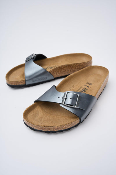 Ciabatta Metallic Black Donna