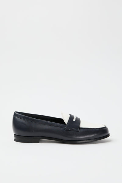 Mocassino Navy+ivory Donna