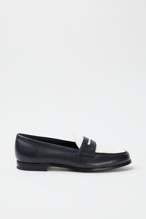 Mocassino Navy+ivory Donna