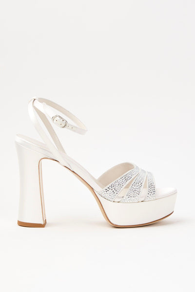 Sandalo Argento/bianco Donna