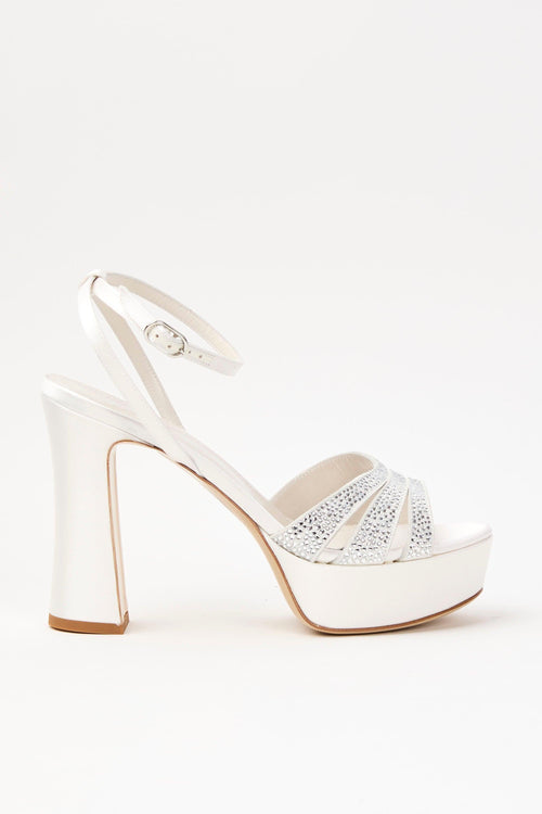 Sandalo Argento/bianco Donna