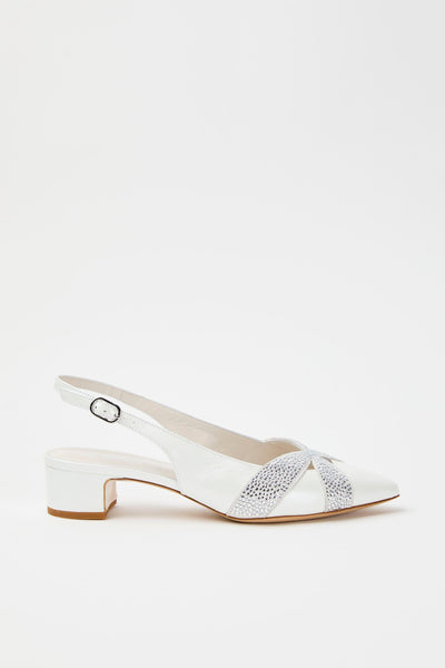 Slingback Argento/bianco Donna