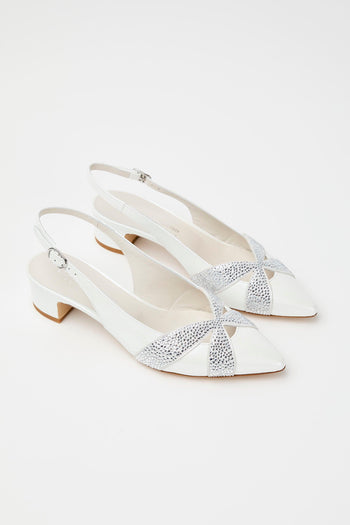 Slingback Argento/bianco Donna - 2