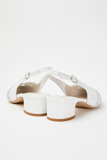 Slingback Argento/bianco Donna - 3