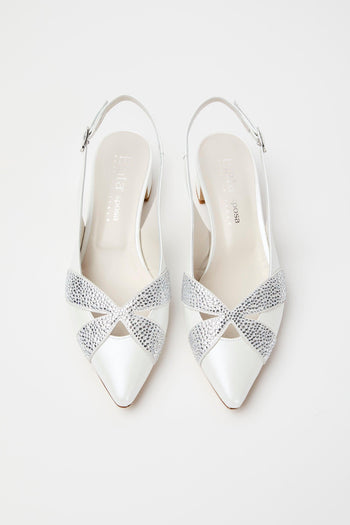 Slingback Argento/bianco Donna - 4