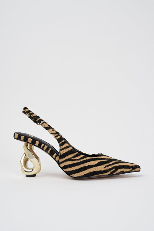 Slingback Beige+zebra+giraffa Donna