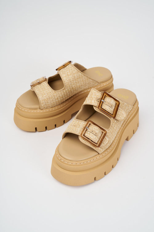 Ciabatta Natural+beige Donna