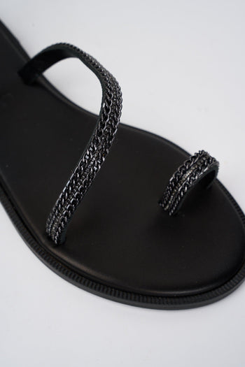 Sandalo Nero+oro Donna - 2