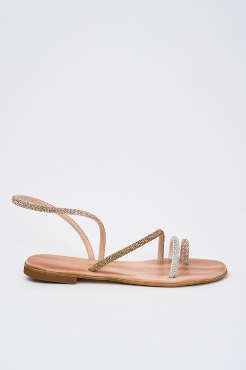 Sandalo Rose Gold/silver/gold Beige Donna