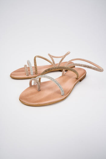 Sandalo Rose Gold/silver/gold Beige Donna - 5