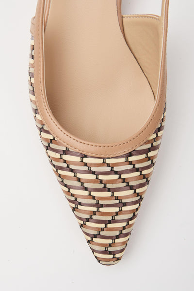 Slingback Cuoio+beige Donna