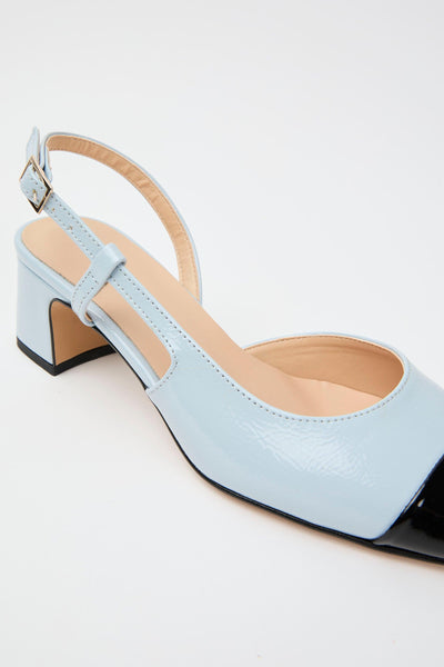 Slingback Nero+celeste Donna
