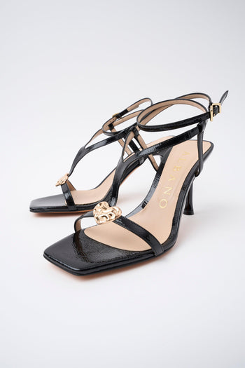 Sandalo Nero/acc.platino Donna - 5
