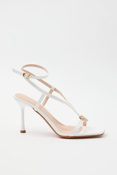 Sandalo Bianco/acc.platino Donna