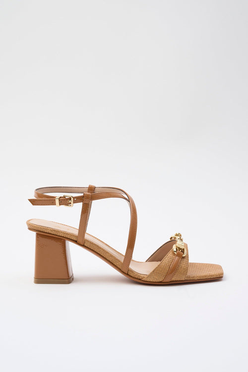 Sandalo Cuoio/acc.platino Donna