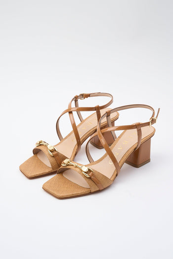 Sandalo Cuoio/acc.platino Donna - 2