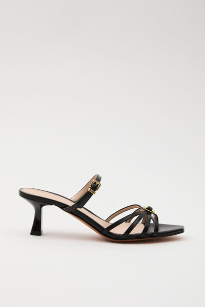 Sandalo Nero/acc.oro Donna