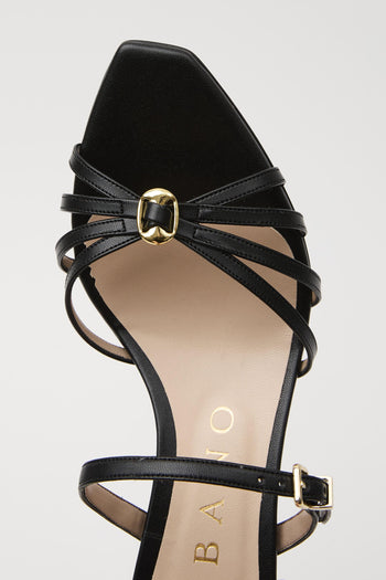 Sandalo Nero/acc.oro Donna - 6