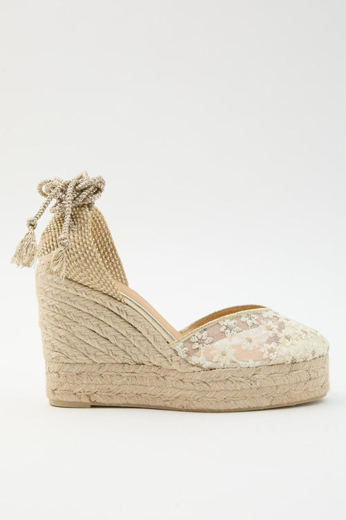 Zeppa Blanco/oro Donna