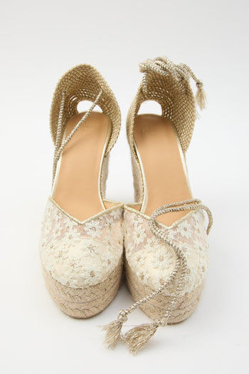 Zeppa Blanco/oro Donna - 7