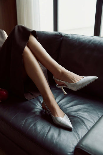 Slingback Argento Donna - 6