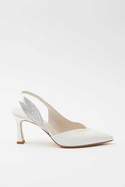 Slingback Bianco Argento Donna