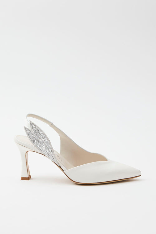 Slingback Bianco Argento Donna