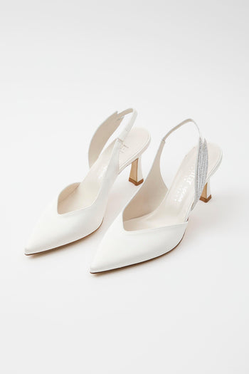 Slingback Bianco Argento Donna - 2
