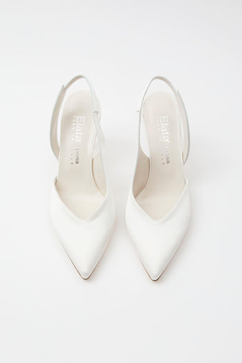 Slingback Bianco Argento Donna - 3