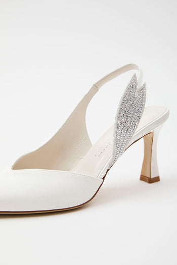 Slingback Bianco Argento Donna - 4