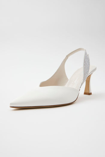 Slingback Bianco Argento Donna - 6