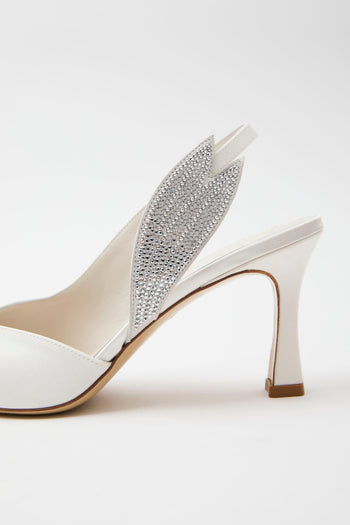 Slingback Bianco Argento Donna - 7