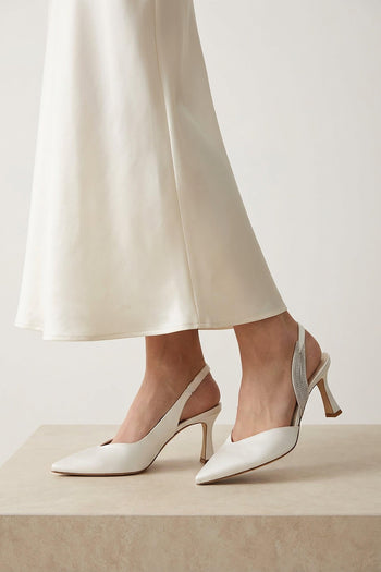 Slingback Bianco Argento Donna - 8