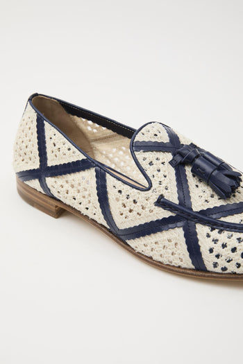 Mocassino Avorio/indaco Donna - 5